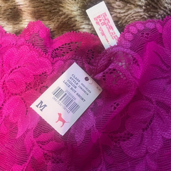 Pink Laced Victoria Secret Boy Shorts - Picture 2 of 2